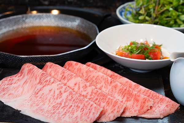夏限定 夏野菜と佐賀⽜しゃぶしゃぶ＆ステーキ、サマートリュフ雑炊コース